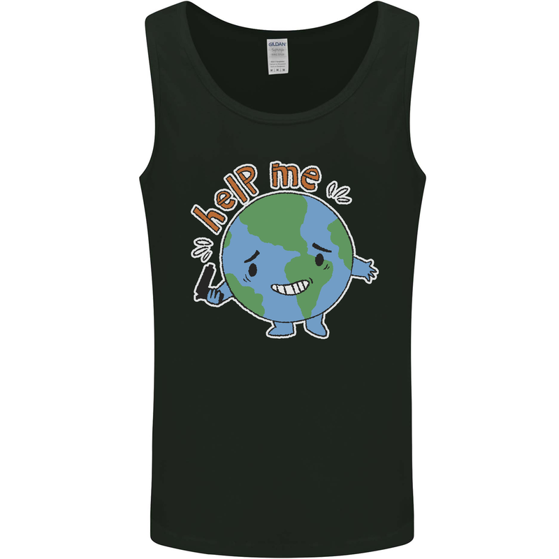 Environment Help Me Climate Change Mens Vest Tank Top Black