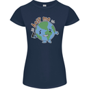 Environment Help Me Climate Change Womens Petite Cut T-Shirt Navy Blue