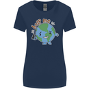 Environment Help Me Climate Change Womens Wider Cut T-Shirt Navy Blue