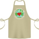 Environment Save the Ocean Stop Pollution Cotton Apron 100% Organic Khaki