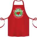 Environment Save the Ocean Stop Pollution Cotton Apron 100% Organic Red
