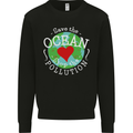 Environment Save the Ocean Stop Pollution Kids Sweatshirt Jumper Black