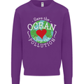 Environment Save the Ocean Stop Pollution Kids Sweatshirt Jumper Purple