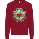 Environment Save the Ocean Stop Pollution Kids Sweatshirt Jumper Red