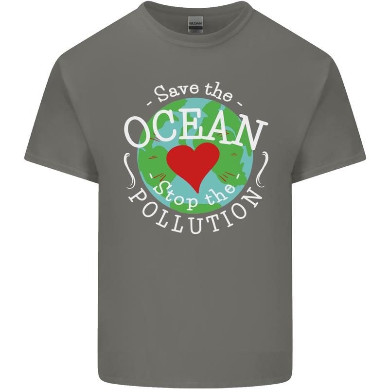 Environment Save the Ocean Stop Pollution Kids T-Shirt Childrens Charcoal