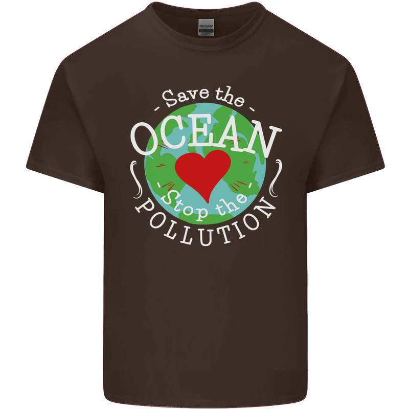 Environment Save the Ocean Stop Pollution Kids T-Shirt Childrens Chocolate