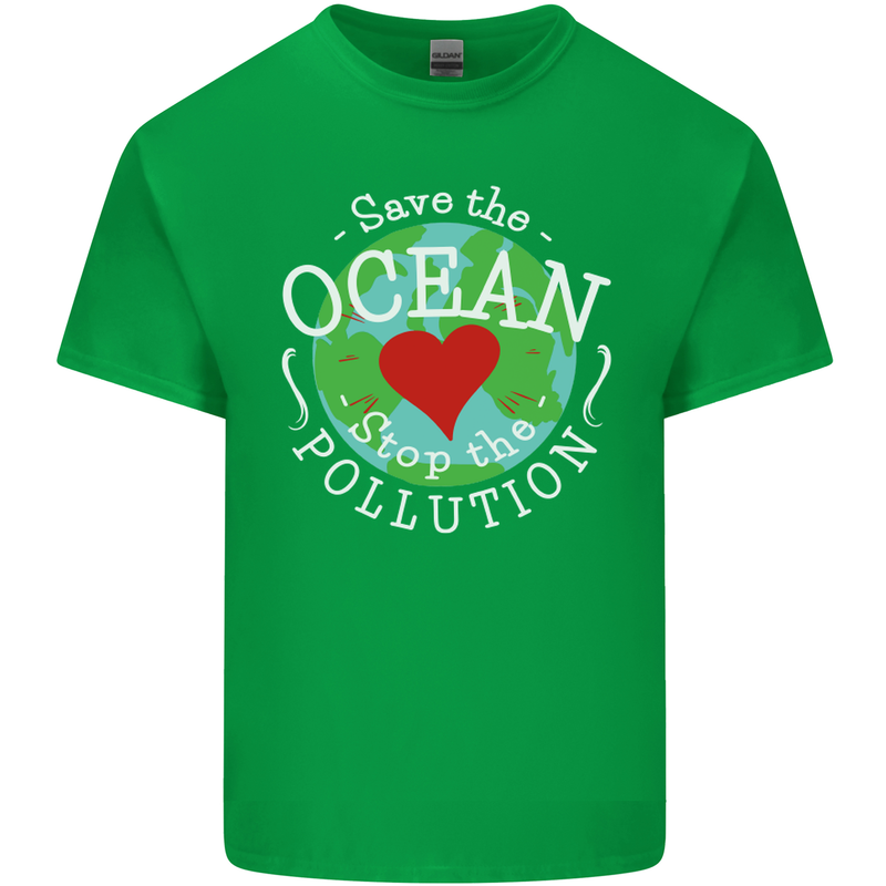 Environment Save the Ocean Stop Pollution Kids T-Shirt Childrens Irish Green