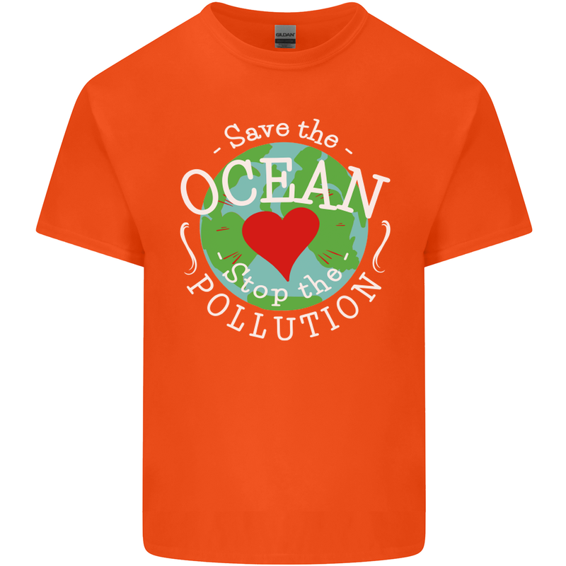 Environment Save the Ocean Stop Pollution Kids T-Shirt Childrens Orange