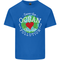 Environment Save the Ocean Stop Pollution Kids T-Shirt Childrens Royal Blue