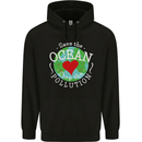 Environment Save the Ocean Stop Pollution Mens 80% Cotton Hoodie Black
