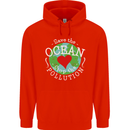 Environment Save the Ocean Stop Pollution Mens 80% Cotton Hoodie Bright Red