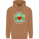 Environment Save the Ocean Stop Pollution Mens 80% Cotton Hoodie Caramel Latte