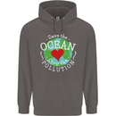 Environment Save the Ocean Stop Pollution Mens 80% Cotton Hoodie Charcoal