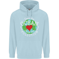 Environment Save the Ocean Stop Pollution Mens 80% Cotton Hoodie Light Blue