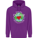 Environment Save the Ocean Stop Pollution Mens 80% Cotton Hoodie Purple