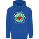 Environment Save the Ocean Stop Pollution Mens 80% Cotton Hoodie Royal Blue