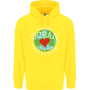 Environment Save the Ocean Stop Pollution Mens 80% Cotton Hoodie Yellow