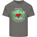 Environment Save the Ocean Stop Pollution Mens Cotton T-Shirt Tee Top Charcoal