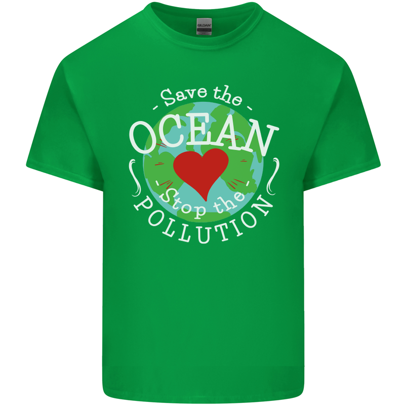 Environment Save the Ocean Stop Pollution Mens Cotton T-Shirt Tee Top Irish Green