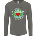 Environment Save the Ocean Stop Pollution Mens Long Sleeve T-Shirt Charcoal