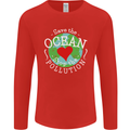 Environment Save the Ocean Stop Pollution Mens Long Sleeve T-Shirt Red