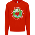 Environment Save the Ocean Stop Pollution Mens Sweatshirt Jumper Bright Red