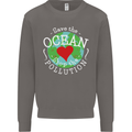 Environment Save the Ocean Stop Pollution Mens Sweatshirt Jumper Charcoal