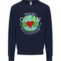 Environment Save the Ocean Stop Pollution Mens Sweatshirt Jumper Navy Blue
