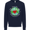 Environment Save the Ocean Stop Pollution Mens Sweatshirt Jumper Navy Blue
