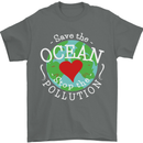 Environment Save the Ocean Stop Pollution Mens T-Shirt Cotton Gildan Charcoal
