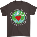 Environment Save the Ocean Stop Pollution Mens T-Shirt Cotton Gildan Dark Chocolate