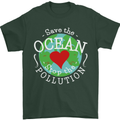 Environment Save the Ocean Stop Pollution Mens T-Shirt Cotton Gildan Forest Green