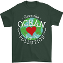 Environment Save the Ocean Stop Pollution Mens T-Shirt Cotton Gildan Forest Green