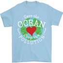 Environment Save the Ocean Stop Pollution Mens T-Shirt Cotton Gildan Light Blue