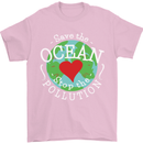 Environment Save the Ocean Stop Pollution Mens T-Shirt Cotton Gildan Light Pink