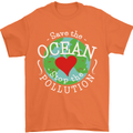 Environment Save the Ocean Stop Pollution Mens T-Shirt Cotton Gildan Orange