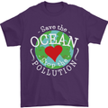 Environment Save the Ocean Stop Pollution Mens T-Shirt Cotton Gildan Purple