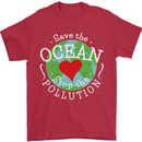 Environment Save the Ocean Stop Pollution Mens T-Shirt Cotton Gildan Red