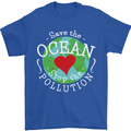 Environment Save the Ocean Stop Pollution Mens T-Shirt Cotton Gildan Royal Blue