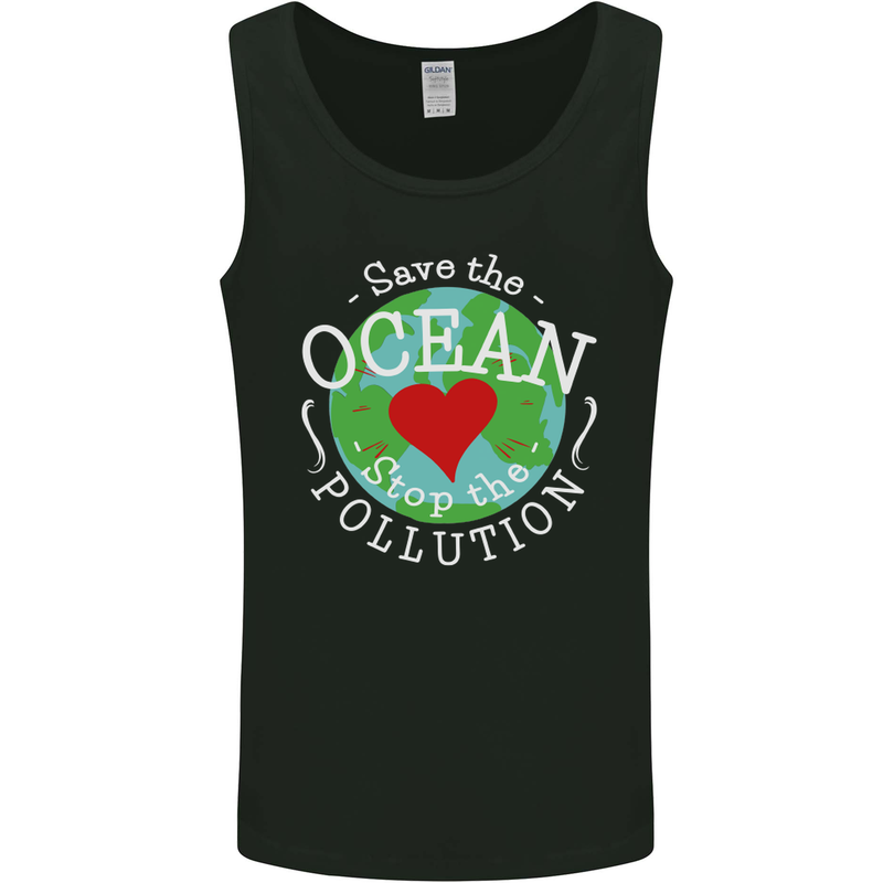 Environment Save the Ocean Stop Pollution Mens Vest Tank Top Black