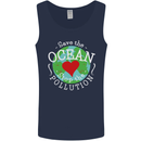 Environment Save the Ocean Stop Pollution Mens Vest Tank Top Navy Blue