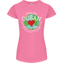 Environment Save the Ocean Stop Pollution Womens Petite Cut T-Shirt Azalea