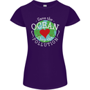 Environment Save the Ocean Stop Pollution Womens Petite Cut T-Shirt Purple
