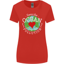 Environment Save the Ocean Stop Pollution Womens Wider Cut T-Shirt Red