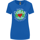 Environment Save the Ocean Stop Pollution Womens Wider Cut T-Shirt Royal Blue