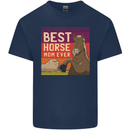 Equestrian Best Horse Mom Ever Funny Kids T-Shirt Childrens Navy Blue