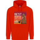 Equestrian Best Horse Mom Ever Funny Mens 80% Cotton Hoodie Bright Red