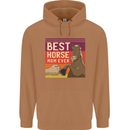 Equestrian Best Horse Mom Ever Funny Mens 80% Cotton Hoodie Caramel Latte