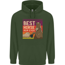 Equestrian Best Horse Mom Ever Funny Mens 80% Cotton Hoodie Forest Green