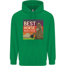 Equestrian Best Horse Mom Ever Funny Mens 80% Cotton Hoodie Irish Green